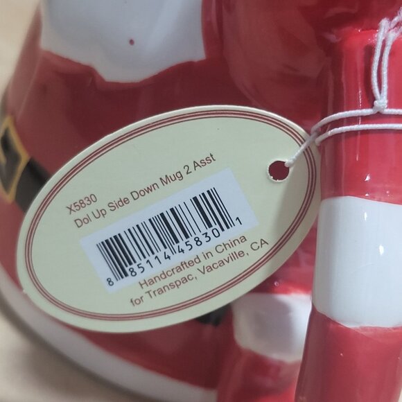 Tii Collections Upside Down Santa Claus Ceramic Mug Hand Stand Christmas Coffee - Picture 10 of 16